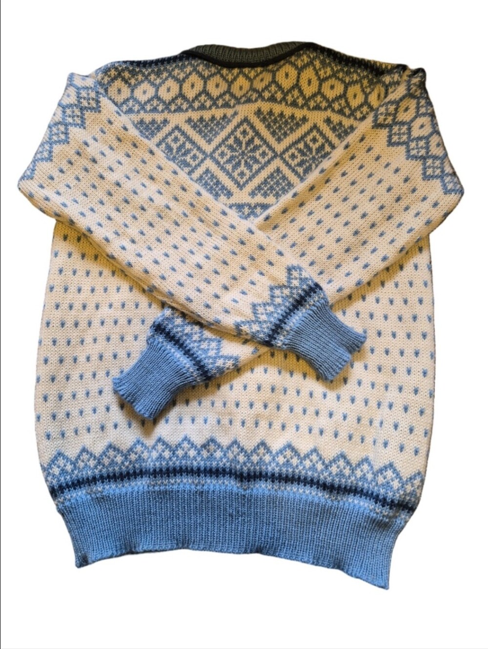 Dale Of Norway Knit Cardigan Sweater - Cream & Light Blue Size 40 Small 4-6 - Picture 5 of 11